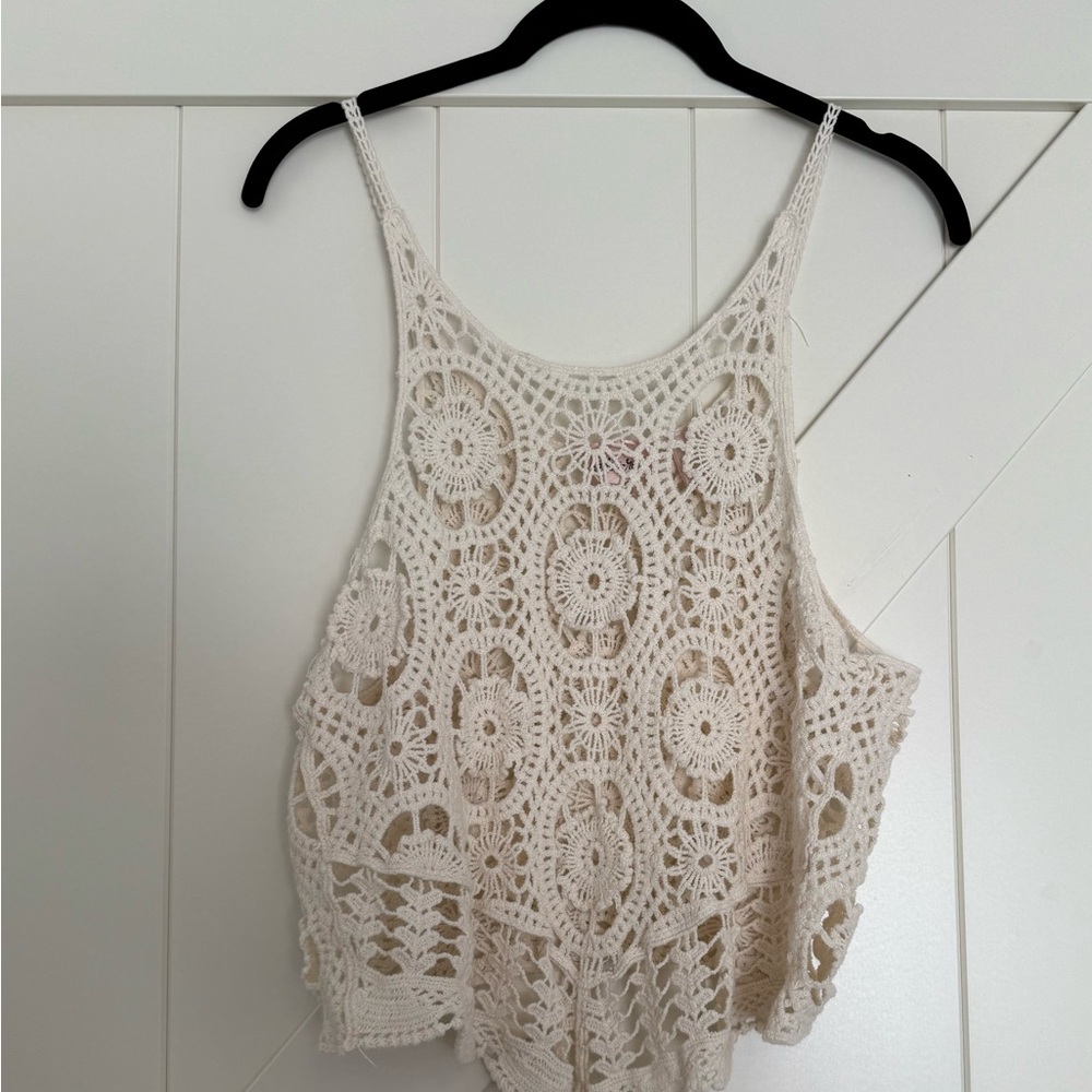 Chic Crochet Lace Camisole - Cream
